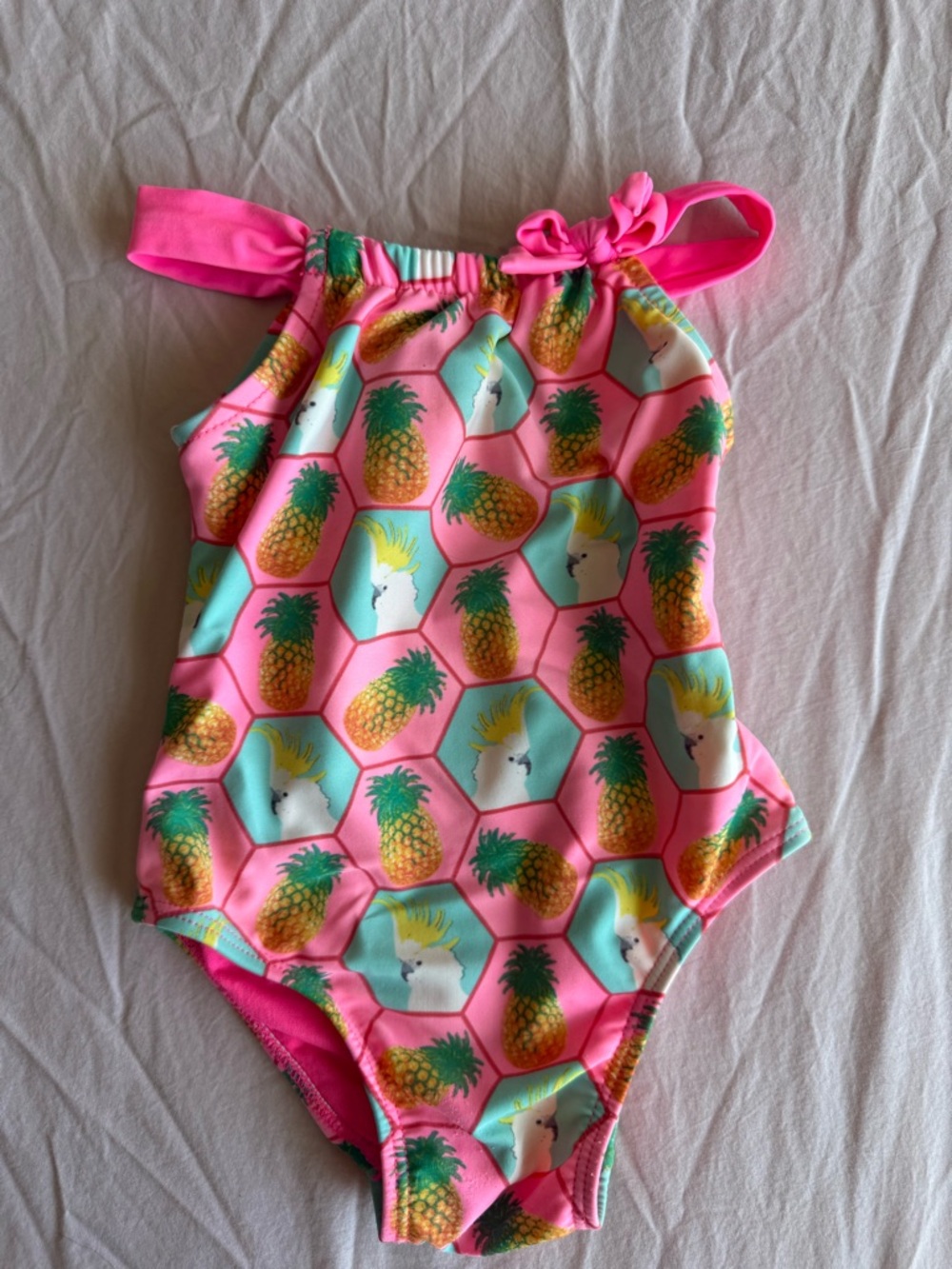 Girls babyGAP Pink Pineapple & Cockatoo One-Piece Swimsuit